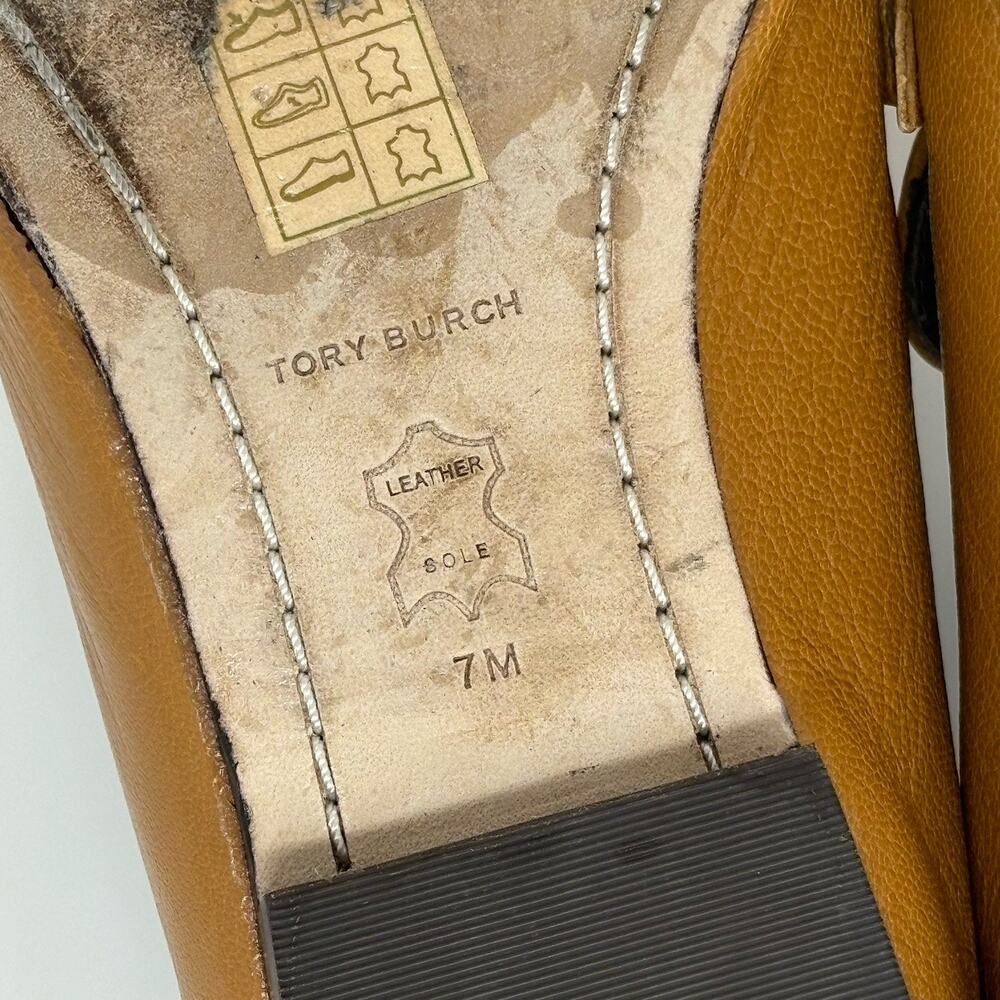 Tory Burch Perrine Loafers Size 7 Brown Horsebit Caramel Preppy Fits Like 8 Read - Picture 7 of 10